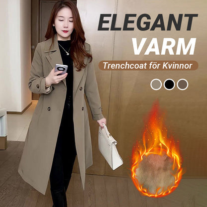 Elegant Varm Trenchcoat för Kvinnor
