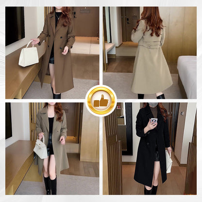 Elegant Varm Trenchcoat för Kvinnor