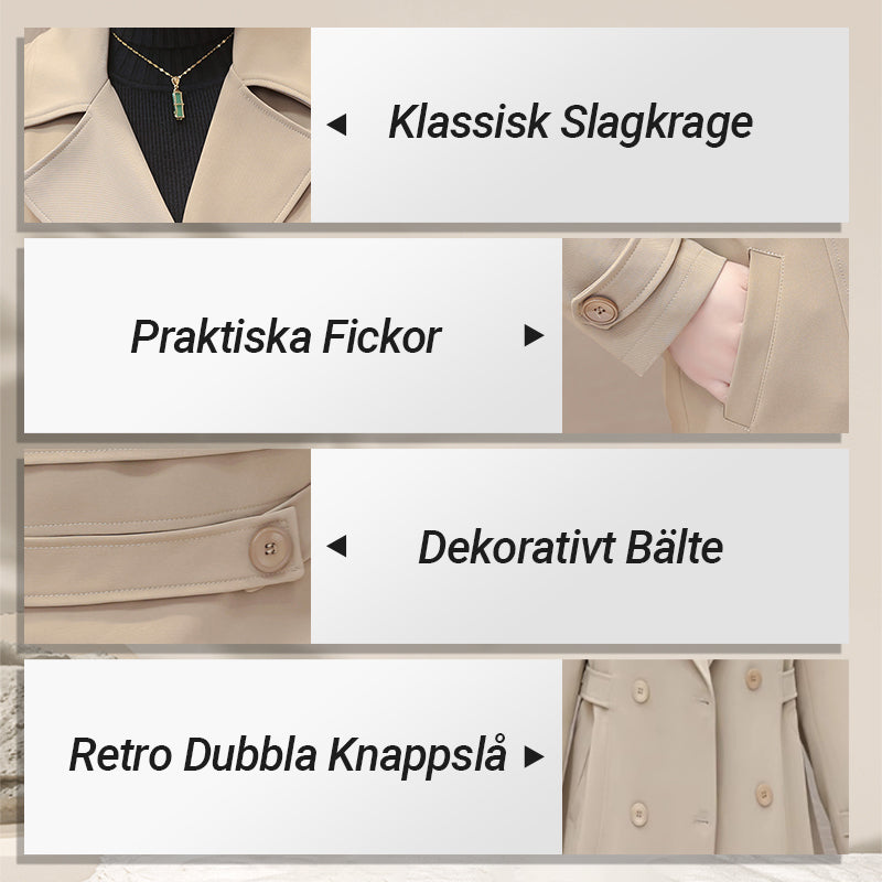 Elegant Varm Trenchcoat för Kvinnor