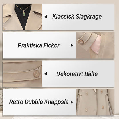 Elegant Varm Trenchcoat för Kvinnor