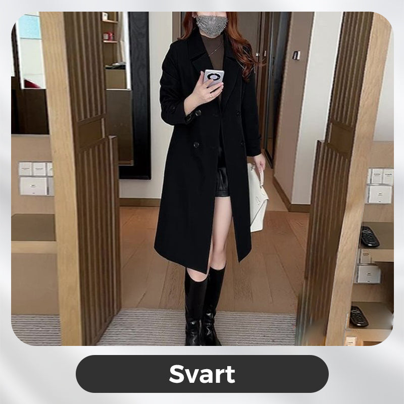 Elegant Varm Trenchcoat för Kvinnor