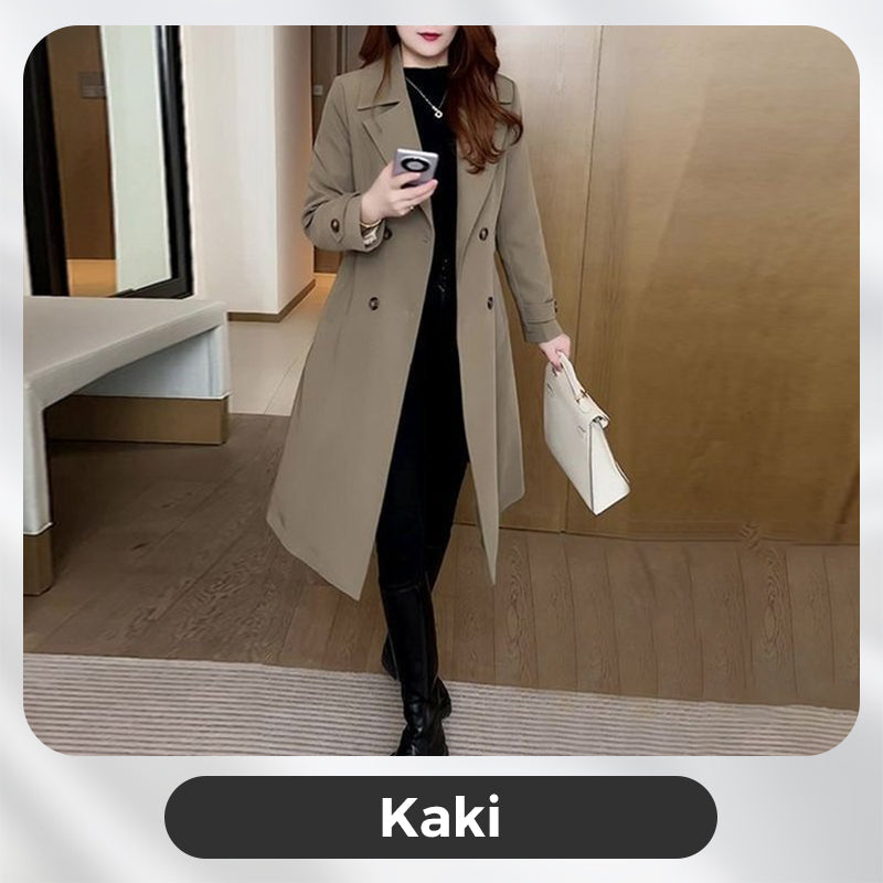 Elegant Varm Trenchcoat för Kvinnor