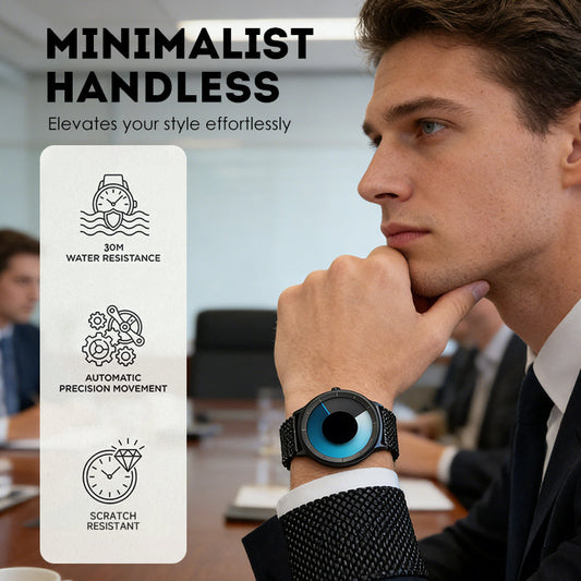 ⏳Begränsad tid 60 % Rabatt⏰Futuristisk minimalistisk herrklocka med kreativ roterande skivurtavla⌚