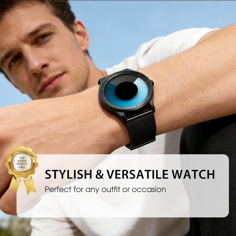 ⏳Begränsad tid 60 % Rabatt⏰Futuristisk minimalistisk herrklocka med kreativ roterande skivurtavla⌚