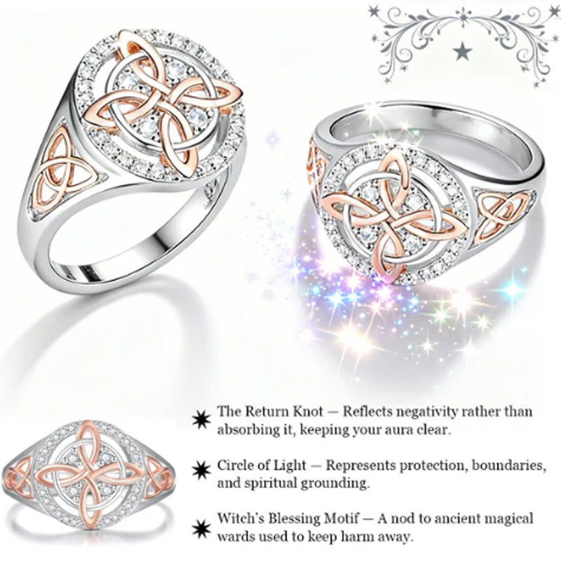 🎁✨Elegant tvåtonig Keltsknotzirkonring🔥