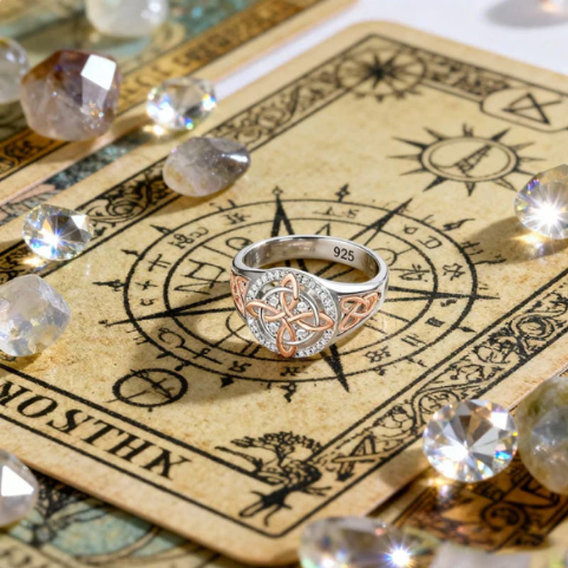 🎁✨Elegant tvåtonig Keltsknotzirkonring🔥