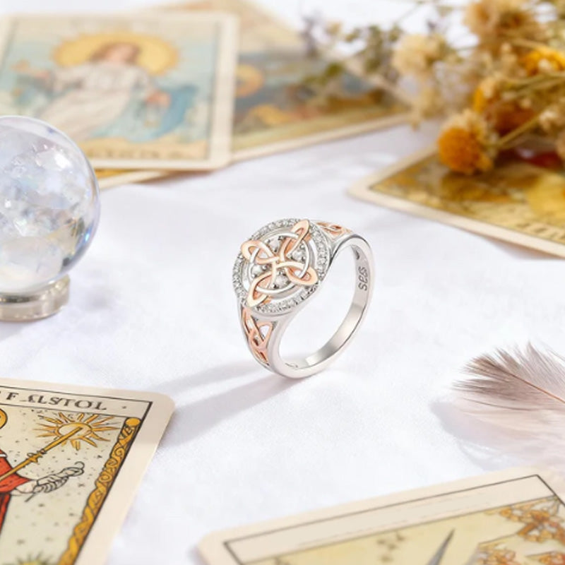 🎁✨Elegant tvåtonig Keltsknotzirkonring🔥