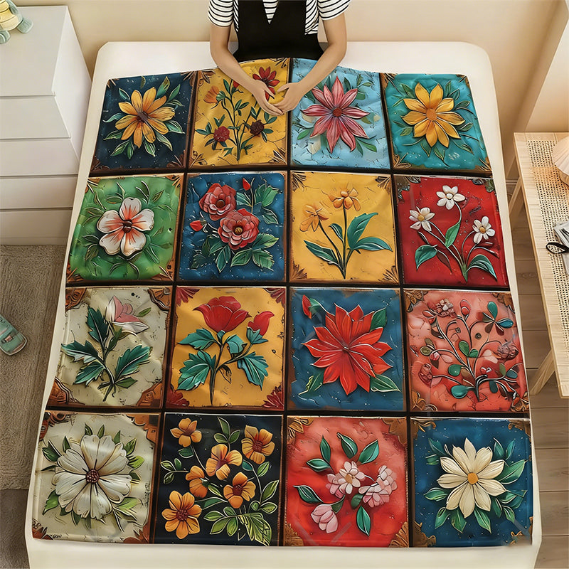 🌸Kuschelige und weiche Flanelldecke mit Blumenmuster✨