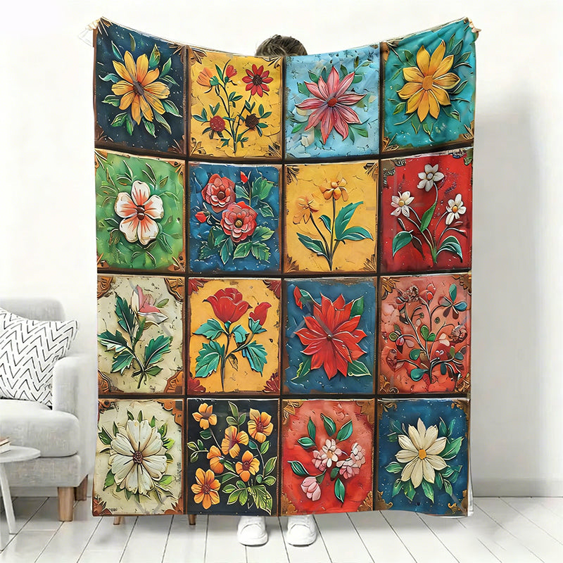 🌸Kuschelige und weiche Flanelldecke mit Blumenmuster✨