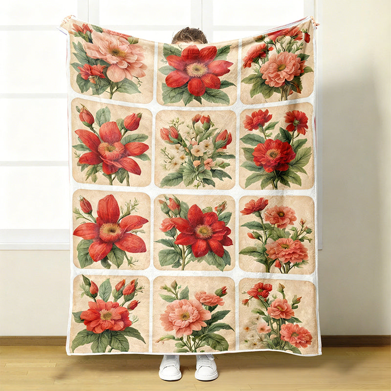 🌸Kuschelige und weiche Flanelldecke mit Blumenmuster✨