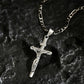 ✨ Guldkrucifixhalsband – Detaljerat INRI-motiv, justerbar figarokedja och glittrande finish 💛