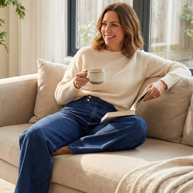 💖Högmidjade jeans med vida ben för damer