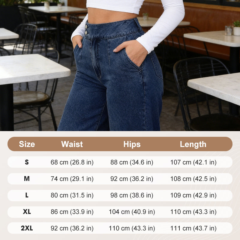 💖Högmidjade jeans med vida ben för damer