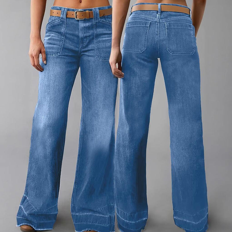 🎁Nya Tillskott 2026 – 50% Rabatt💥Retro Flare Jeans för Kvinnor med Fickor