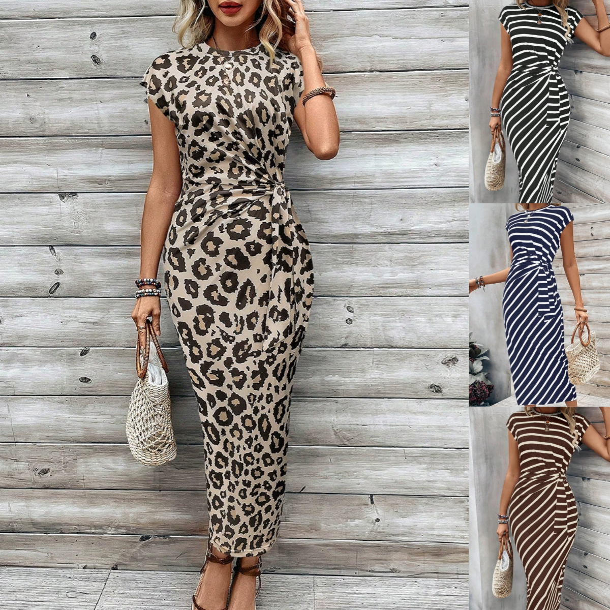 👗 50 % RABATT! 💃 Elegant klänning med knuten midja – smickrande passform, flödande tyg och perfekt för speciella tillfällen ✨