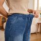 👖 Stretch Jeans Dam | Midjehöjd, Breda Ben, Dragsko Midja & Rak Passform ✨