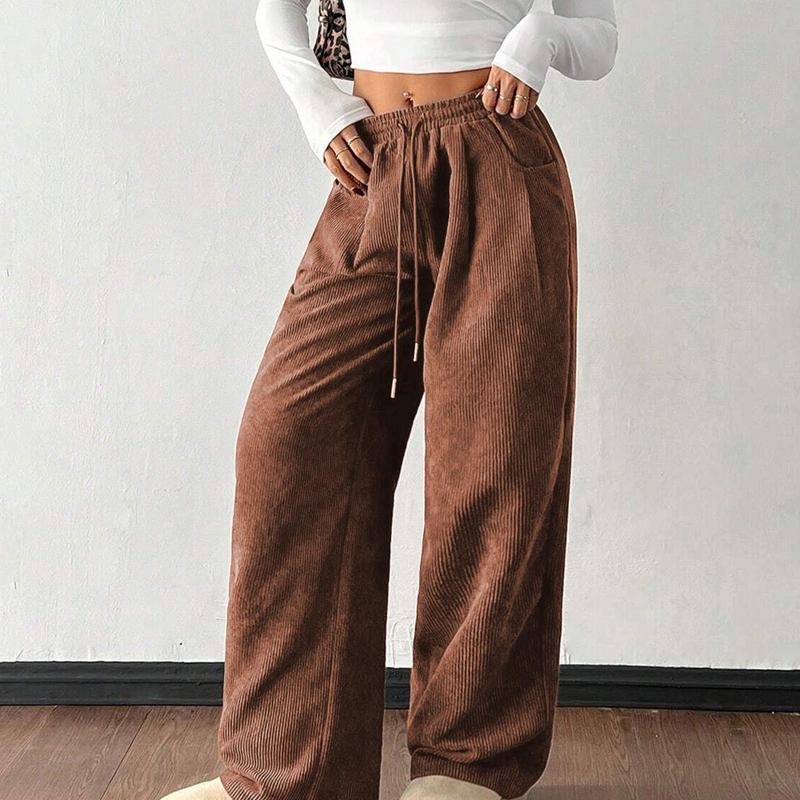 👖Dam Corduroybyxor – Löst sittande, Mjukt Tyg & Perfekt för Vardag & Ledighet ✨