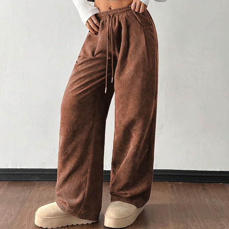 👖Dam Corduroybyxor – Löst sittande, Mjukt Tyg & Perfekt för Vardag & Ledighet ✨