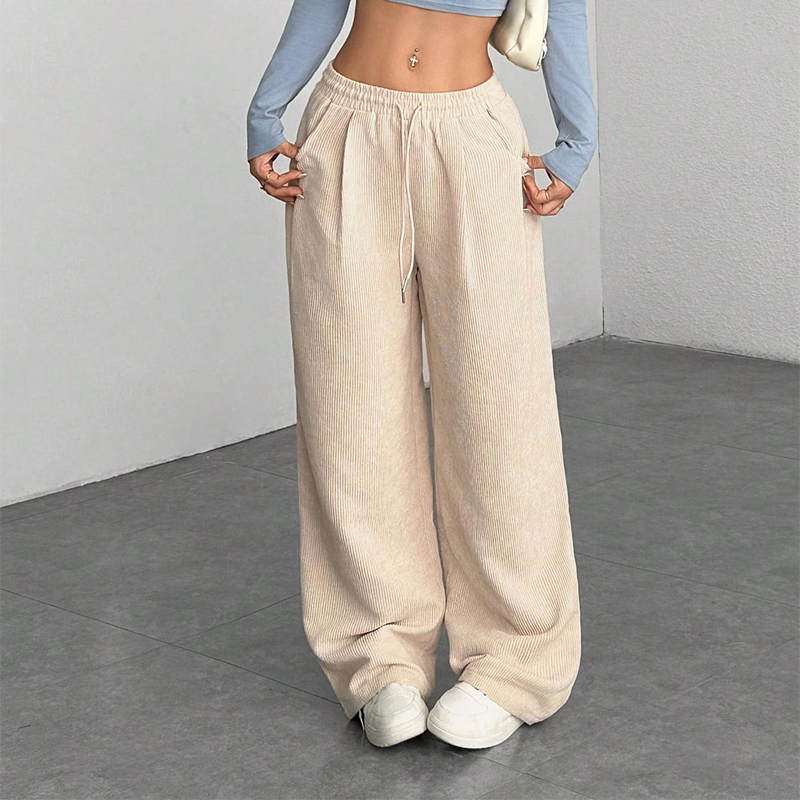 👖Dam Corduroybyxor – Löst sittande, Mjukt Tyg & Perfekt för Vardag & Ledighet ✨