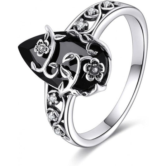 🔥 Het rea – 50 % rabatt！！🔥Bohemisk vintage ring med blommönster