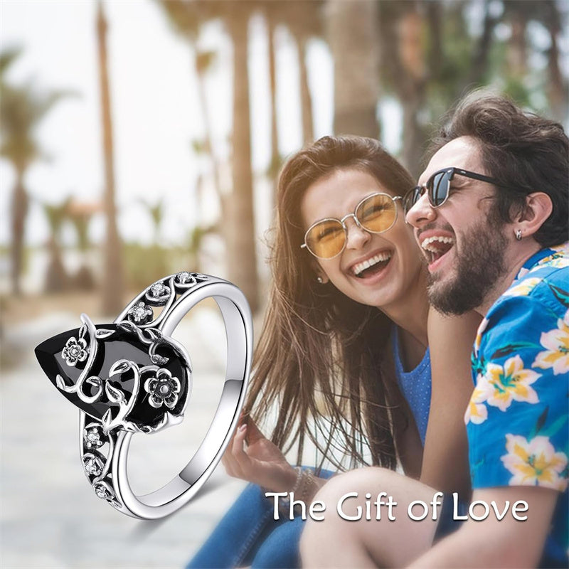 🔥 Het rea – 50 % rabatt！！🔥Bohemisk vintage ring med blommönster