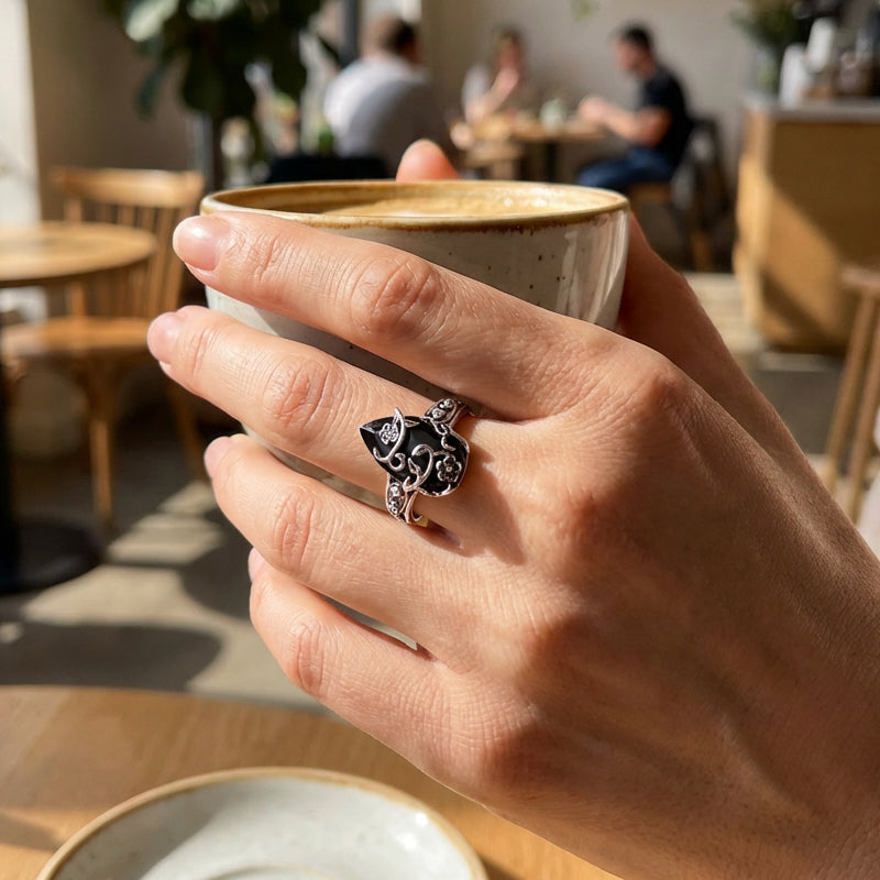 🔥 Het rea – 50 % rabatt！！🔥Bohemisk vintage ring med blommönster