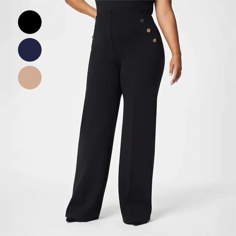 👖Damers Plusstorlek, Hög Stretch, Hög Midja, Vida Byxor