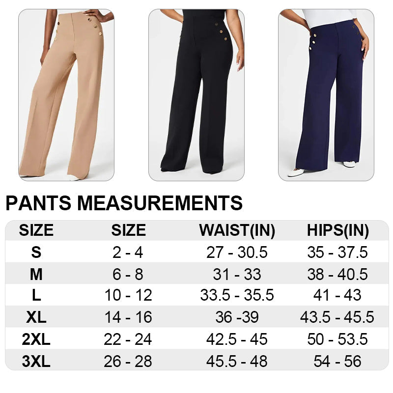 👖Damers Plusstorlek, Hög Stretch, Hög Midja, Vida Byxor