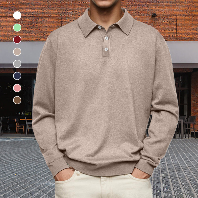 🔥Mode för män Casual Lös Lapel långärmad skjorta