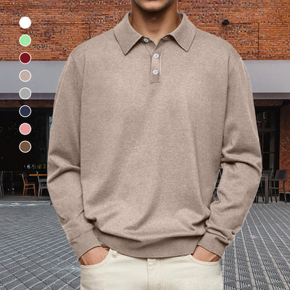 🔥Mode för män Casual Lös Lapel långärmad skjorta