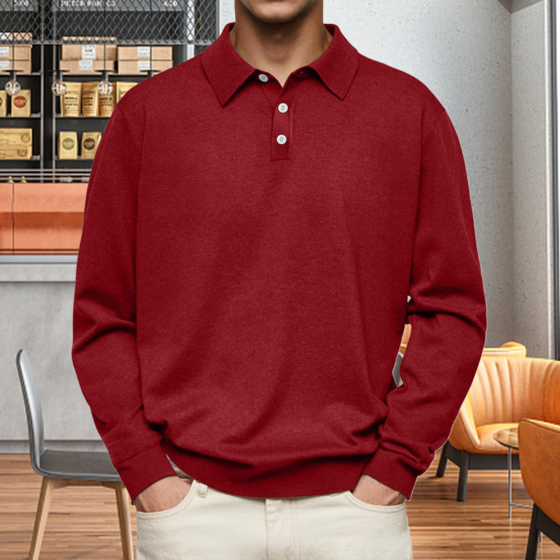🔥Mode för män Casual Lös Lapel långärmad skjorta