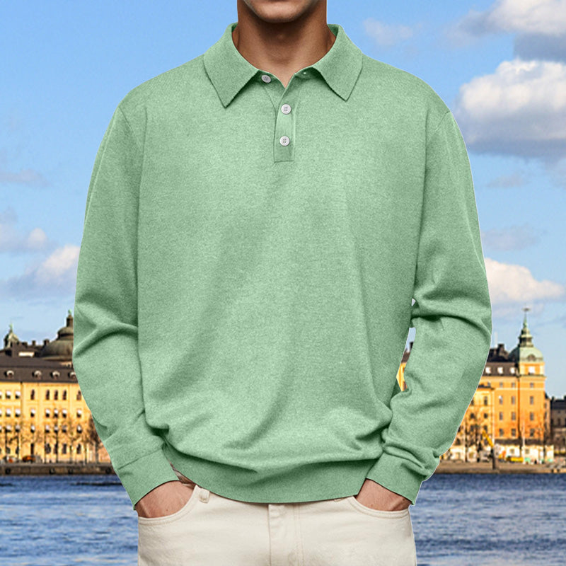 🔥Mode för män Casual Lös Lapel långärmad skjorta