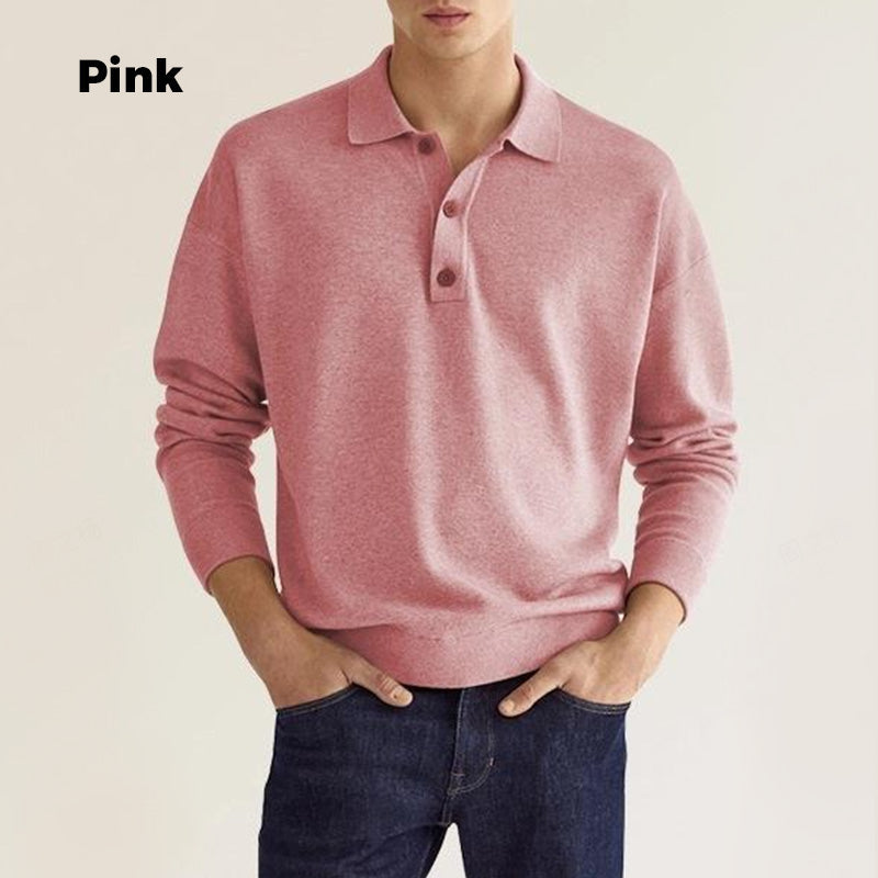🔥Mode för män Casual Lös Lapel långärmad skjorta