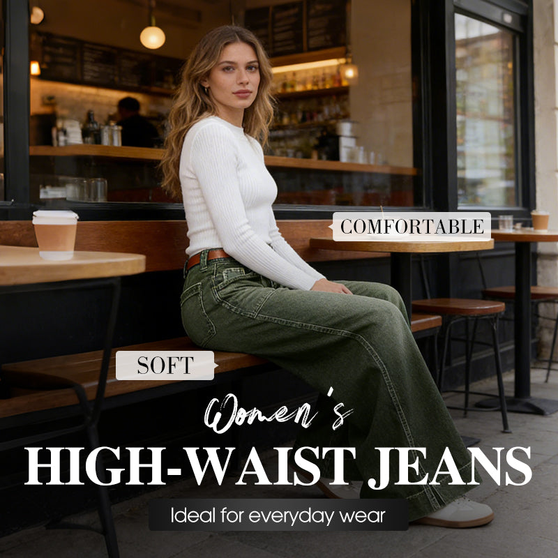 Damjeans med hög midja och vida ben