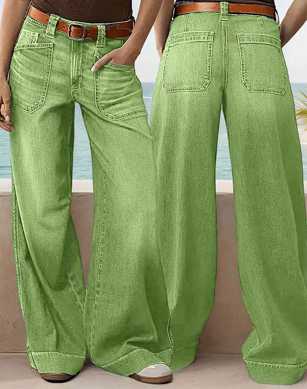 Damjeans med hög midja och vida ben