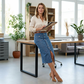👗 55% RABATT! ⏳ Högmidjad Denimkjol med Knappar Fram – Klädsam A-linje, Justerbar passform & Klassisk stil 💙