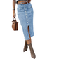 👗 55% RABATT! ⏳ Högmidjad Denimkjol med Knappar Fram – Klädsam A-linje, Justerbar passform & Klassisk stil 💙