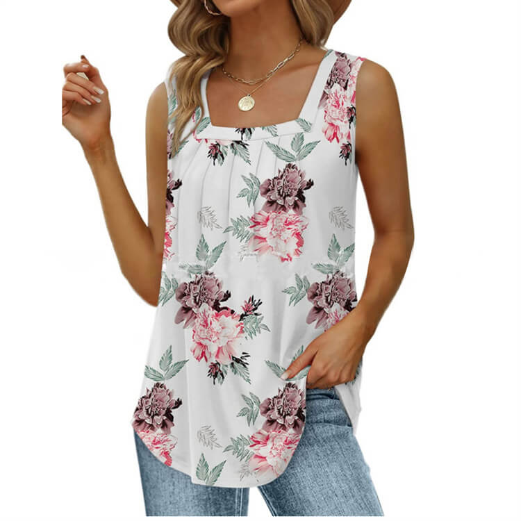 👚 50% RABATT! 🔥 Ärmlös linne med fyrkantig halsringning – Enkel, smart & hållbar – din vardagsklädsel, uppgraderad ✨