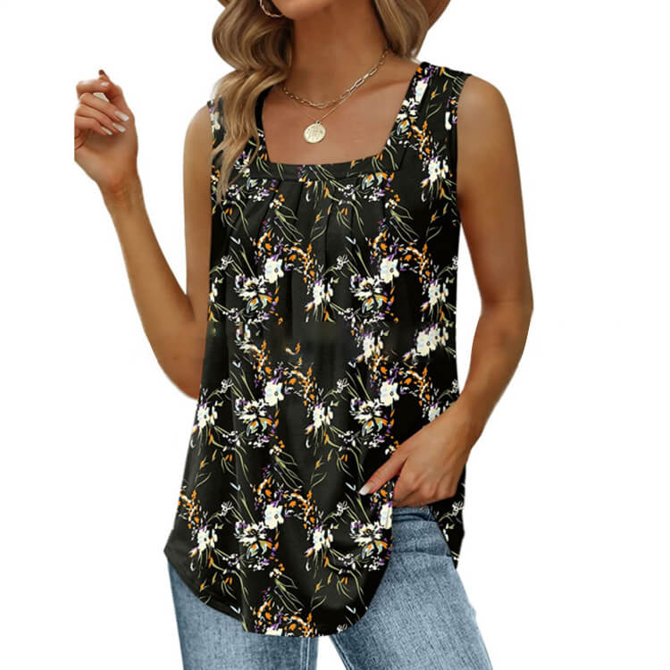 👚 50% RABATT! 🔥 Ärmlös linne med fyrkantig halsringning – Enkel, smart & hållbar – din vardagsklädsel, uppgraderad ✨