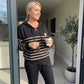 💕 Casual randig topp och ankelånga byxor i set
