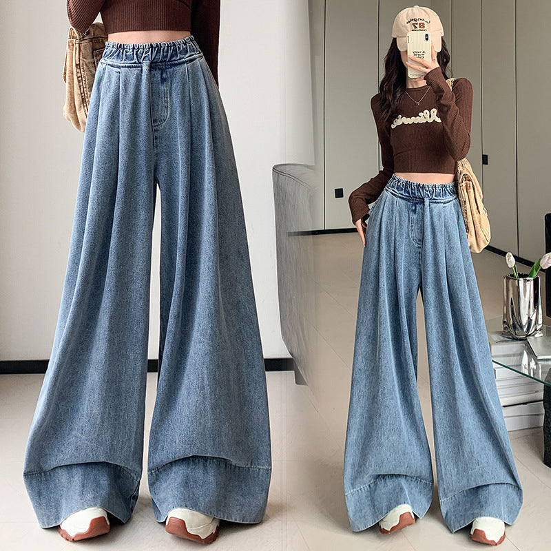 Högmidjade jeans med vida ben