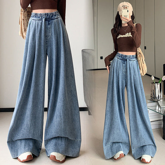 Högmidjade jeans med vida ben