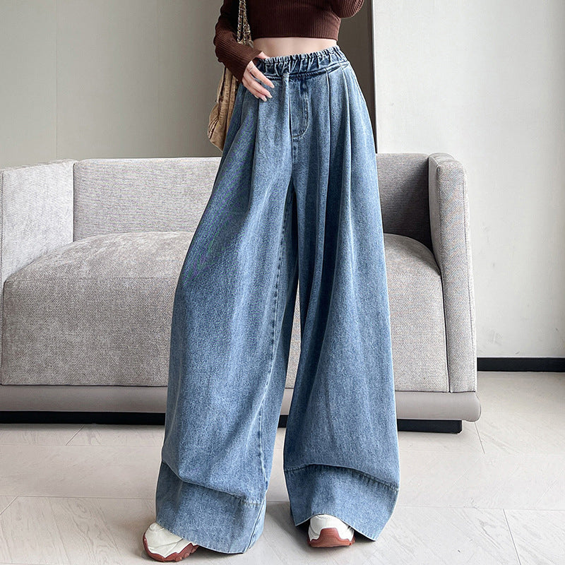 Högmidjade jeans med vida ben