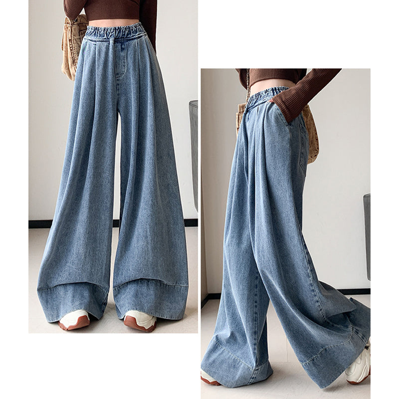 Högmidjade jeans med vida ben