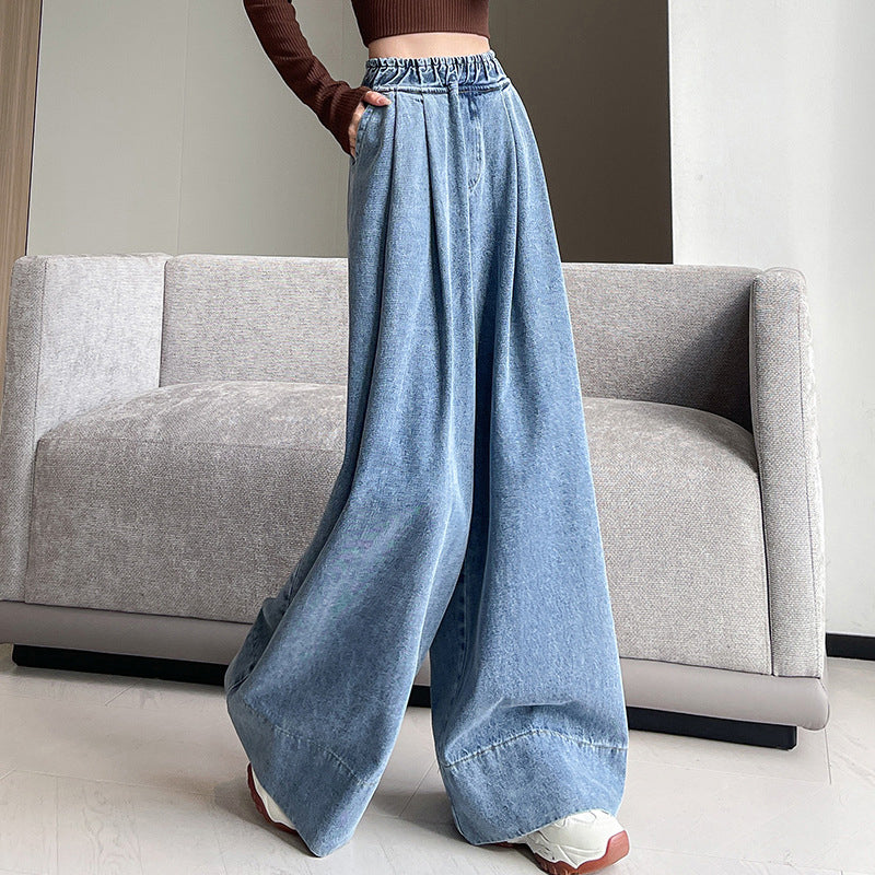 Högmidjade jeans med vida ben