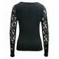 👚 50% RABATT!🔥 Damernas Sexiga Urringning Spetsärm Topp – Edgy Spänne Detalj, Stretchpassform & Romantiska Genomskinliga Ärmar