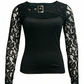 👚 50% RABATT!🔥 Damernas Sexiga Urringning Spetsärm Topp – Edgy Spänne Detalj, Stretchpassform & Romantiska Genomskinliga Ärmar