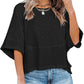 👚 50% RABATT NU! ✨ Damernas Enfärgad Löst Passande T-shirt med Vidärm – Stilren Design & Mjuk Tyg