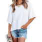 👚 50% RABATT NU! ✨ Damernas Enfärgad Löst Passande T-shirt med Vidärm – Stilren Design & Mjuk Tyg