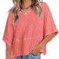 👚 50% RABATT NU! ✨ Damernas Enfärgad Löst Passande T-shirt med Vidärm – Stilren Design & Mjuk Tyg